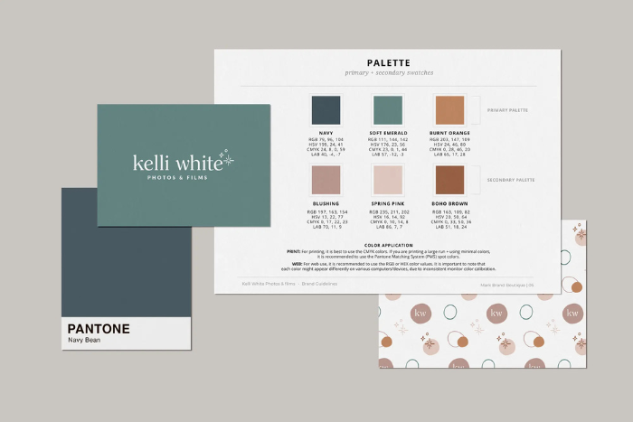 Esempio di palette colori brand per strategia cromatica sito web